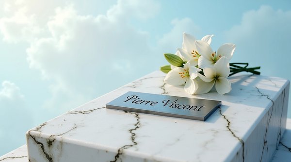 Pierre tombale viscont white : élégance et durabilité pour un hommage éternel